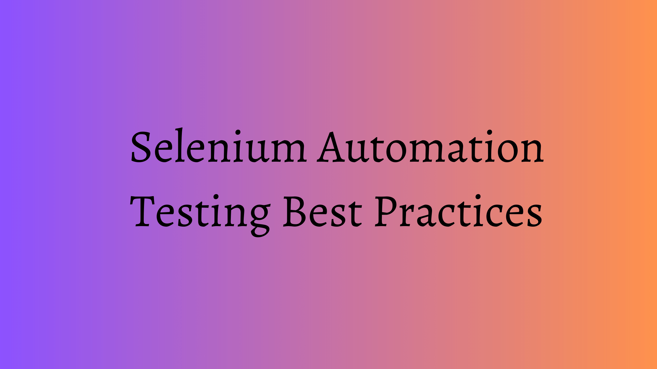 Selenium Automation Testing
